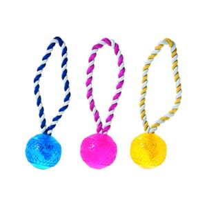 TPR Missy ball with rope short 6,5cm