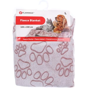 Fleece pledd lalia old pink paw 100x150cm