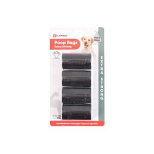 Poop bags extra strong black 4x15pk