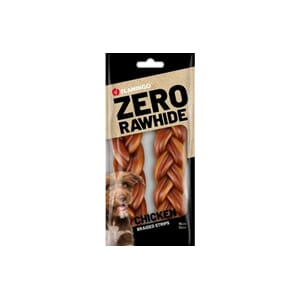 Zero Rawhide Braided Strips m/kylling 15cm 2stk 120g