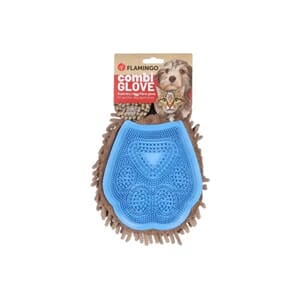 Absorberende Grooming Hanske Flava Taupe/blue 25x20x40cm
