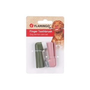 Finger Tannkost Rosa & Grønn 2stk  1,7x2,5x6CM