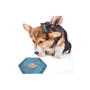 Lick pad Bean hexagon 24x21cm blue/green