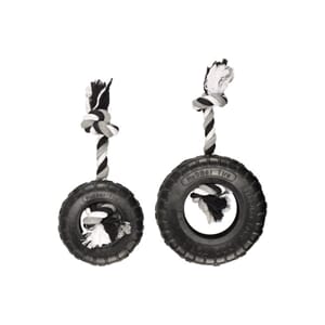 Rubber gladiator tyre with rope black 20cm