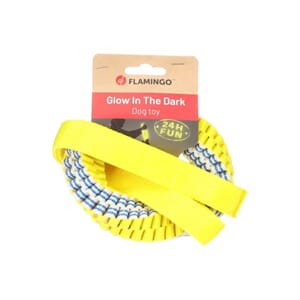 DT Glowa Pull Rope m/Ring Blue/Yellow S 43x13x3,5cm