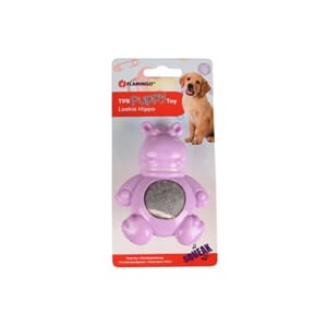 DT Loekie TPR Valp Hippo m/Tennisball  Lilla 7,5cm