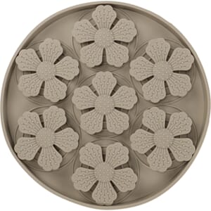 Slikkematte Pad Fleur Taupe Rund Ø20cm