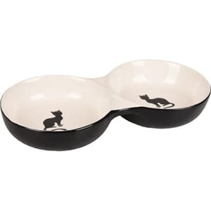 Feeding Bowl Cat Nala Ceramic Double Black-White 145ML