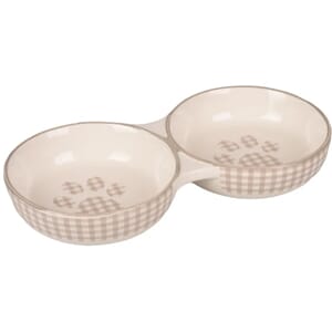 Katteskål Mylo dobbel 2x11cm  beige