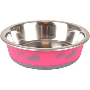 Kattefat stål Fuchsia XS fiskebein 225ml 12,3cm