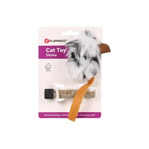 Katteleke Sikse mus med catnip pulver, brun,hvit og svart