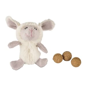 Katteleke Tux sheep + catnip hvit og brun