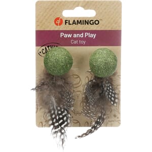 Toy Katti Catnip balls m/ Feather green 9,5cm