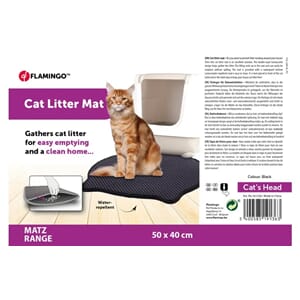 Kattesand matte Matz svart dobbel 50x40cm