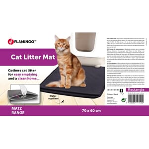 Kattesand matte Matz svart dobbel 70x60cm